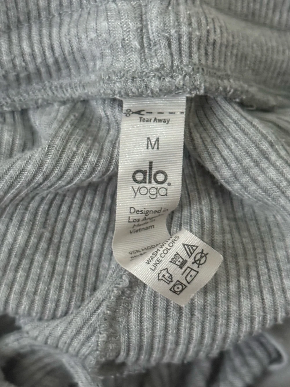 Alo Yoga Whisper Joggers in Light Gray Rib Knit